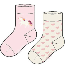 Ewers Socken 2er Set Einhorn/Herz