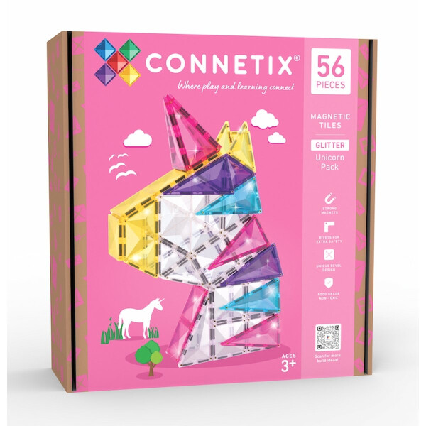 Connetix Magnetbausteine Magnetbausteine Glitter Unicorn 56 Teile
