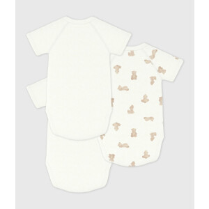 Petit Bateau Wickelbody Kurzarm Teddy 3er Set
