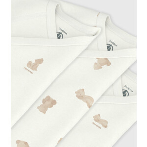 Petit Bateau Wickelbody Kurzarm Teddy 3er Set