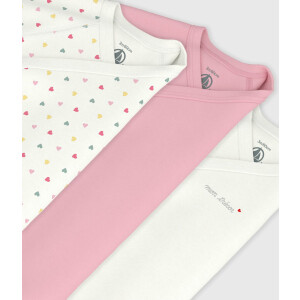 Petit Bateau Wickelbody Langarm Bio 3er Set Herzchen