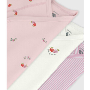 Petit Bateau Wickelbody Kurzarm Erdbeere 3er Set