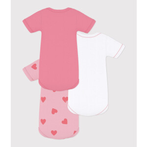 Petit Bateau Kurzarmbody 3er Set Pinke Herzen