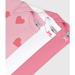 Petit Bateau Kurzarmbody 3er Set Pinke Herzen