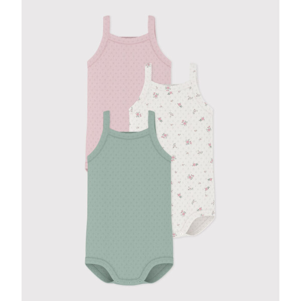 Petit Bateau Trägerbody Pointelle 3er Set Biobaumwolle