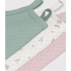 Petit Bateau Trägerbody Pointelle 3er Set Biobaumwolle