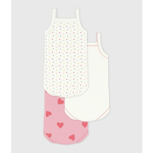 Petit Bateau Trägerbody Pinke Herzen 3er Set...