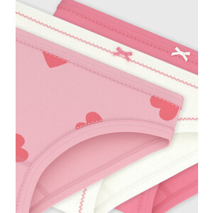 Petit Bateau Höschen Herzen Pink 3er Set Biobaumwolle
