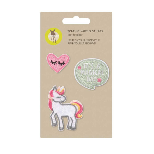 Lässig Textilsticker Schulranzen Stick on Unicorn