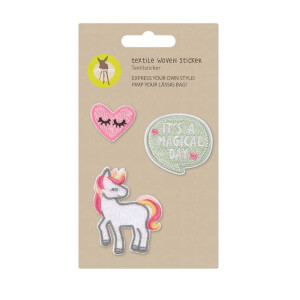 Lässig Textilsticker Schulranzen Stick on Unicorn