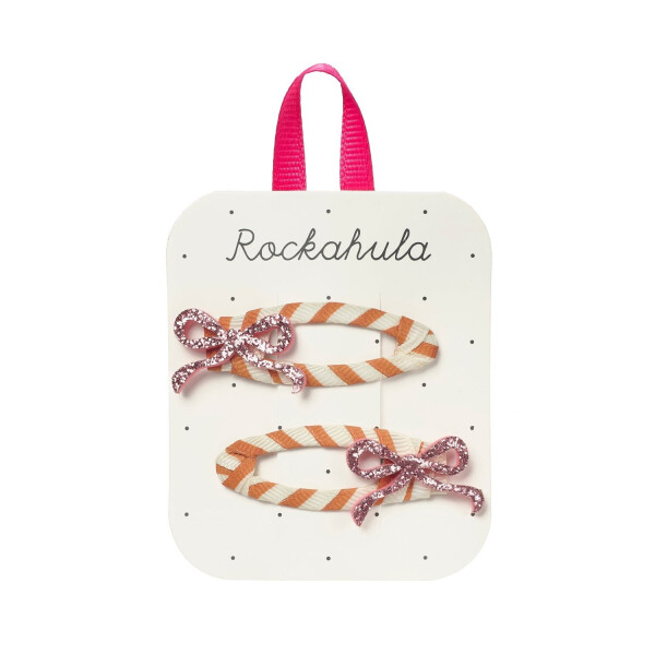 Rockahula Haarspangen 2 Stück Stripy Glitter Bow