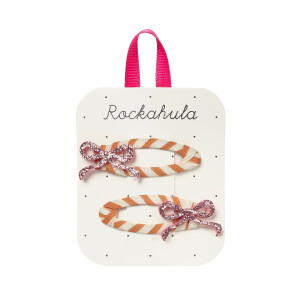 Rockahula Haarspangen 2 Stück Stripy Glitter Bow