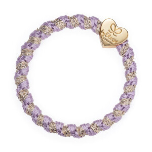 By Eloise Haargummi Woven Gold Heart Lavender