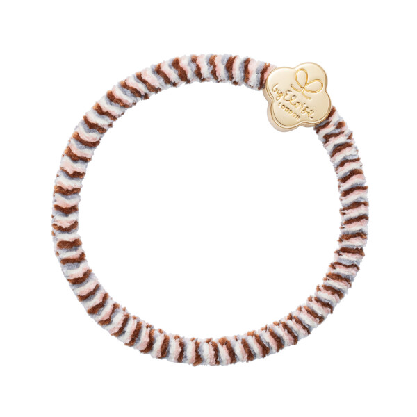 By Eloise Haargummi Velvet Gold Quatrefoil Soft Neutrals