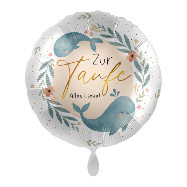 Premioloon Ballon Wal "Zur Taufe Alles Liebe"