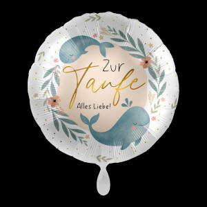 Premioloon Ballon Wal "Zur Taufe Alles Liebe"