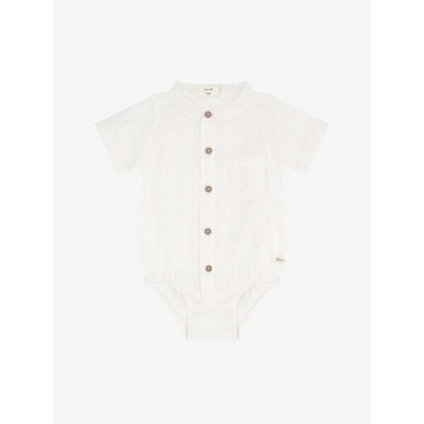 En Fant Musselinbody mit Knöpfen