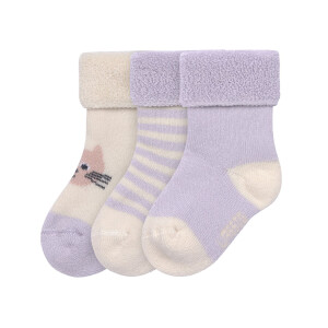 Lässig Baby Socken Frottee 3er Set - Katze