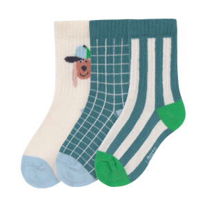 Lässig Tennissocken Kinder 3er-Set - Hund