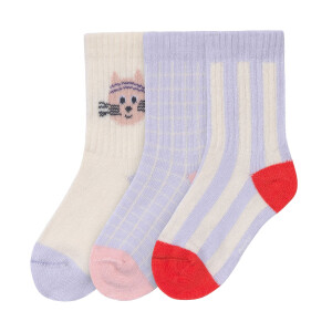 Lässig Tennissocken Kinder 3er-Set - Katze