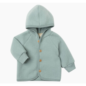 Engel Natur Kapuzenjacke mit Holzknöpfen Bio-Wollfleece