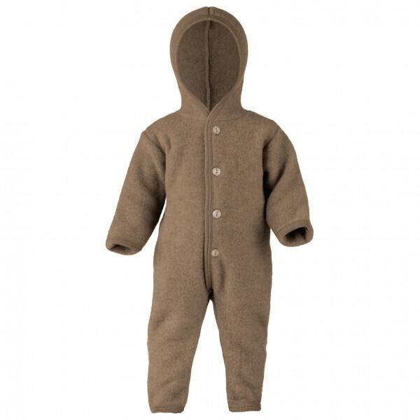 Engel Natur Overall aus Bio-Wollfleece mit Kapuze