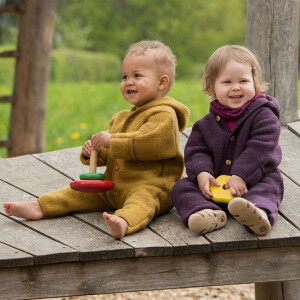 Engel Natur Overall aus Bio-Wollfleece mit Kapuze
