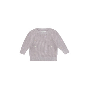 Leevje Chunky Knit Pullover Heart Embroidery