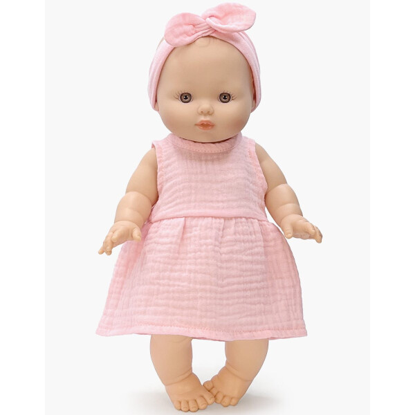 Minikane Babypuppe Faustine 34cm mit mit Kleid und Haarband