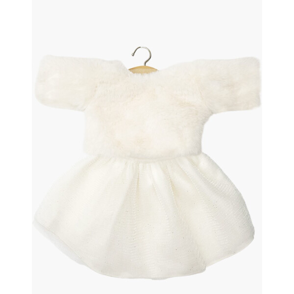 Minikane Kaya Outfit mit Kunstpelzpullover und weißem Tutu für 34/37cm Babypuppe