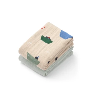 Liewood Musselin-Spucktuch 2er Set Lewis Sailing