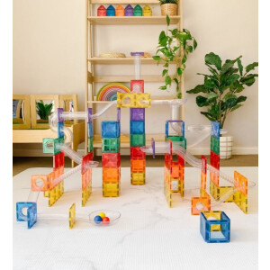 Connetix Magnetbausteine Rainbow Kugelbahn 92 Teile