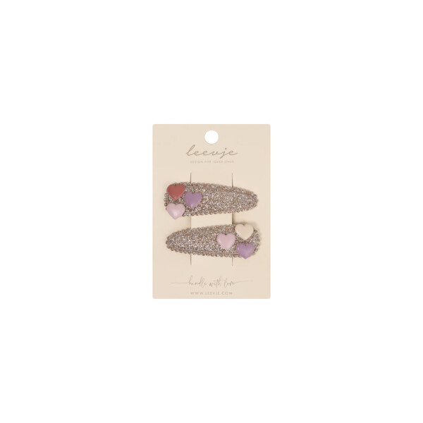 Leevje Haarspangen Glitter Heart Clips