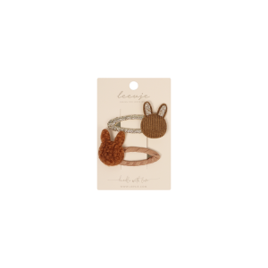 Leevje Haarspangen Brown Fluffy Bunny Clips