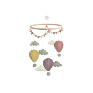 Gamcha Mobile Heißluftballons mit Wolken Pastel