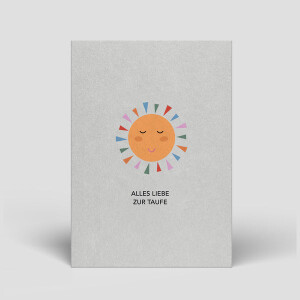 Naturbedacht Postkarte Taufe mit Sonne
