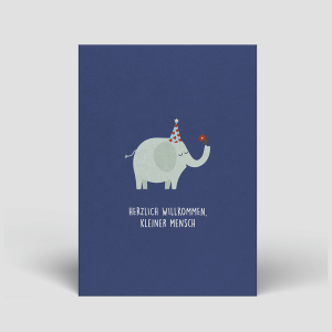 Naturbedacht Postkarte Geburt mit Elefant