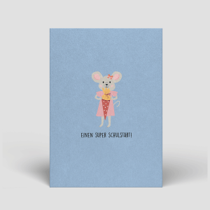 Naturbedacht Postkarte Einschulung Maus