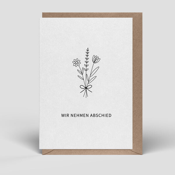 Naturbedacht Klappkarte Abschied mit Blumen