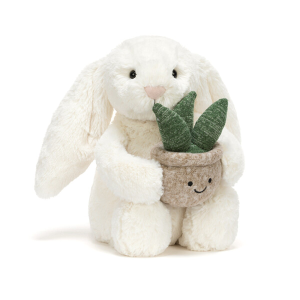Jellycat London Kuschelhase Bashful Bunny Original mit Pflanze