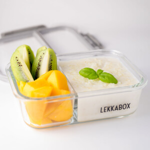 Lekkabox Glas Brotdose mit Unterteilung