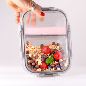Lekkabox Glas Brotdose mit Unterteilung