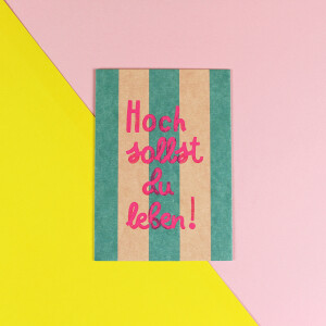 Ava & Yves Postkarte mit Umschlag Hoch sollst du leben!