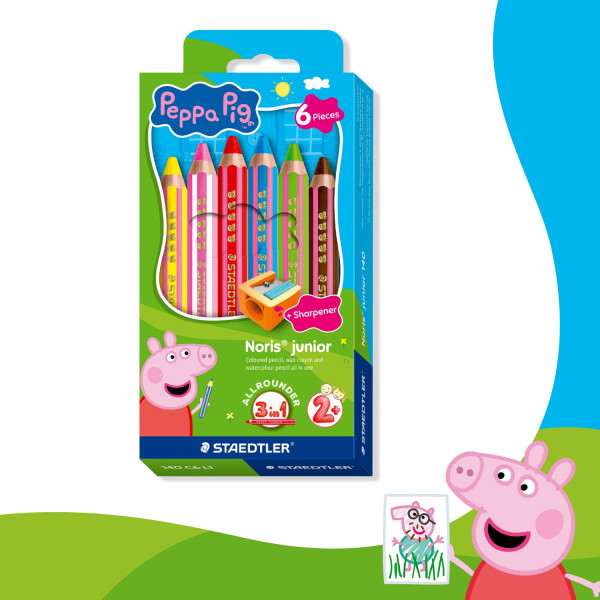 Staedtler Buntstift Noris junior Peppa Pig 6er Set + Spitzer