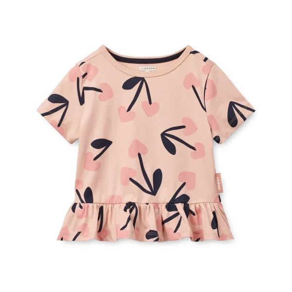 Liewood Kya Kurzarm-T-Shirt Mega Cherry Heart