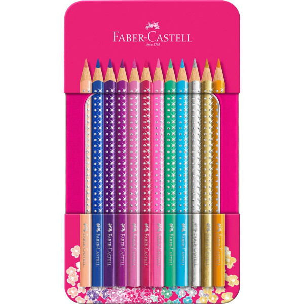 Faber-Castell Buntstifte Pinkes Sparkle, 12er Metalletui