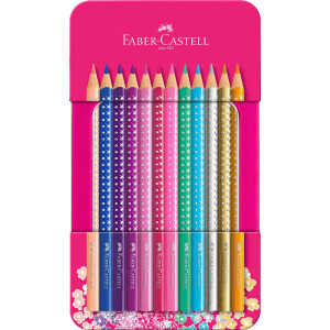 Faber-Castell Buntstifte Pinkes Sparkle, 12er Metalletui
