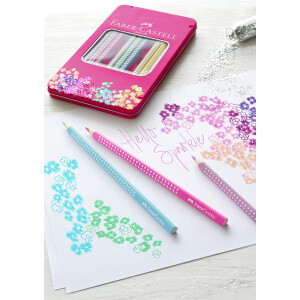 Faber-Castell Buntstifte Pinkes Sparkle, 12er Metalletui