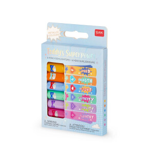 Legami Set mit 6 Mini-Textmarkern - Teddys Superpower