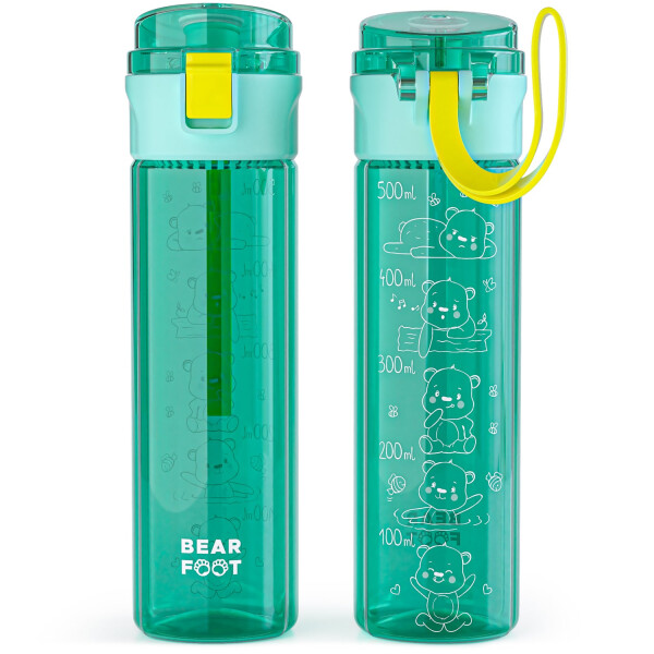 Bearfoot Trinkflasche 500ml auslaufsicher Logo Mint